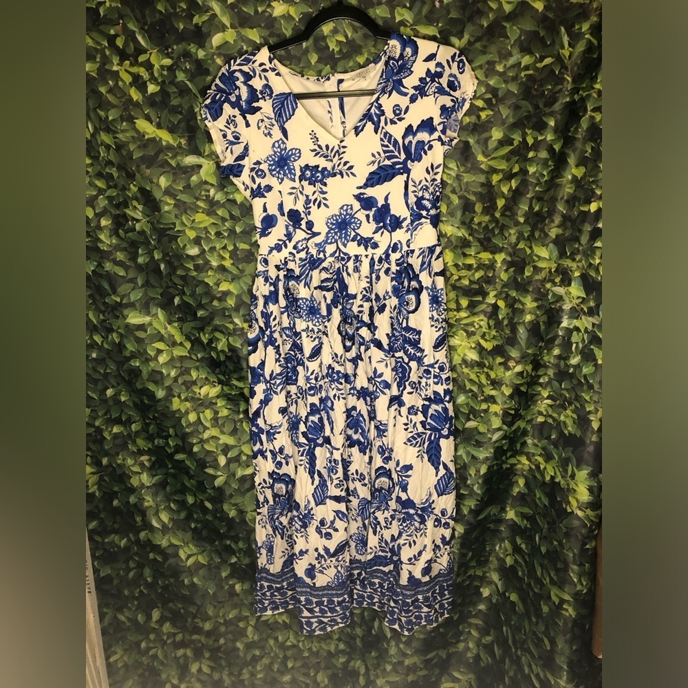 VENUS Lascana Blue and White Floral Dress - Picture 10 of 13